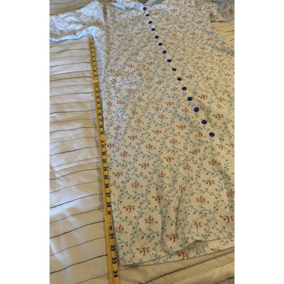 LANZ OF SALZBURG | Women’s Flannel Nightgown Floral Button 100% Cotton- Large - Picture 7 of 7